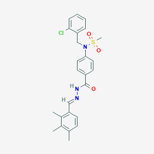 molecular formula C25H26ClN3O3S B423724 N-(2-chlorobenzyl)-N-(4-{[2-(2,3,4-trimethylbenzylidene)hydrazino]carbonyl}phenyl)methanesulfonamide 