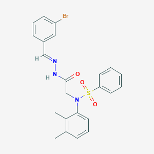 molecular formula C23H22BrN3O3S B423726 N-{2-[2-(3-bromobenzylidene)hydrazino]-2-oxoethyl}-N-(2,3-dimethylphenyl)benzenesulfonamide 