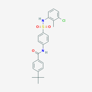 molecular formula C24H25ClN2O3S B423728 4-tert-butyl-N-{4-[(3-chloro-2-methylanilino)sulfonyl]phenyl}benzamide 