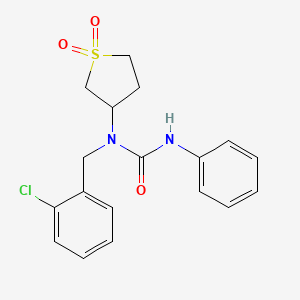 molecular formula C18H19ClN2O3S B4237293 N-(2-chlorobenzyl)-N-(1,1-dioxidotetrahydro-3-thienyl)-N'-phenylurea 