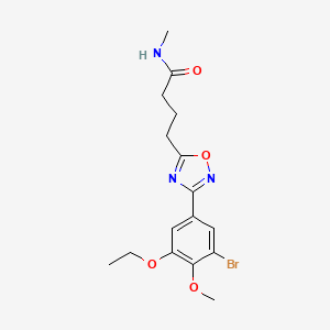 4-[3-(3-bromo-5-ethoxy-4-methoxyphenyl)-1,2,4-oxadiazol-5-yl]-N-methylbutanamide