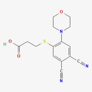 3-{[4,5-dicyano-2-(4-morpholinyl)phenyl]thio}propanoic acid