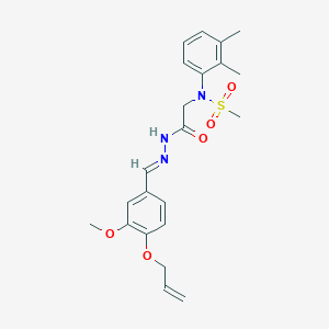 molecular formula C22H27N3O5S B423733 N-(2-{2-[4-(allyloxy)-3-methoxybenzylidene]hydrazino}-2-oxoethyl)-N-(2,3-dimethylphenyl)methanesulfonamide 