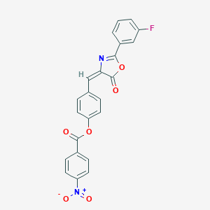 molecular formula C23H13FN2O6 B423735 4-[(2-(3-fluorophenyl)-5-oxo-1,3-oxazol-4(5H)-ylidene)methyl]phenyl 4-nitrobenzoate 