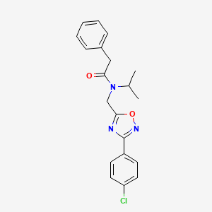 molecular formula C20H20ClN3O2 B4237356 N-{[3-(4-chlorophenyl)-1,2,4-oxadiazol-5-yl]methyl}-N-isopropyl-2-phenylacetamide 
