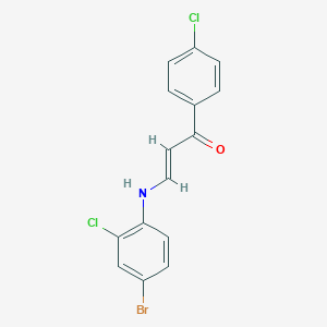 molecular formula C15H10BrCl2NO B423738 3-(4-Bromo-2-chloroanilino)-1-(4-chlorophenyl)-2-propen-1-one 