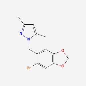 1-[(6-bromo-1,3-benzodioxol-5-yl)methyl]-3,5-dimethyl-1H-pyrazole