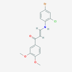 molecular formula C17H15BrClNO3 B423742 (2E)-3-[(4-bromo-2-chlorophenyl)amino]-1-(3,4-dimethoxyphenyl)prop-2-en-1-one 