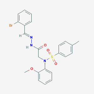 molecular formula C23H22BrN3O4S B423743 N-{2-[2-(2-bromobenzylidene)hydrazino]-2-oxoethyl}-N-(2-methoxyphenyl)-4-methylbenzenesulfonamide 