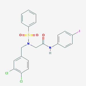 molecular formula C21H17Cl2IN2O3S B423744 2-[(3,4-dichlorobenzyl)(phenylsulfonyl)amino]-N-(4-iodophenyl)acetamide 
