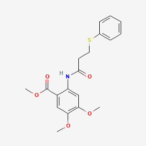 molecular formula C19H21NO5S B4237445 methyl 4,5-dimethoxy-2-{[3-(phenylthio)propanoyl]amino}benzoate 