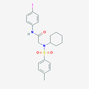 molecular formula C21H25IN2O3S B423746 2-{cyclohexyl[(4-methylphenyl)sulfonyl]amino}-N-(4-iodophenyl)acetamide 