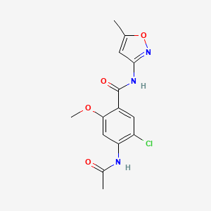 molecular formula C14H14ClN3O4 B4237488 4-(acetylamino)-5-chloro-2-methoxy-N-(5-methyl-3-isoxazolyl)benzamide 