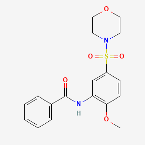 molecular formula C18H20N2O5S B4237493 N-[2-methoxy-5-(4-morpholinylsulfonyl)phenyl]benzamide 