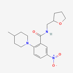 molecular formula C18H25N3O4 B4237505 2-(4-methyl-1-piperidinyl)-5-nitro-N-(tetrahydro-2-furanylmethyl)benzamide 