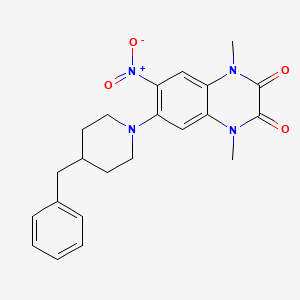 6-(4-benzyl-1-piperidinyl)-1,4-dimethyl-7-nitro-1,4-dihydro-2,3-quinoxalinedione