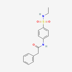molecular formula C16H18N2O3S B4237524 N-{4-[(ethylamino)sulfonyl]phenyl}-2-phenylacetamide 