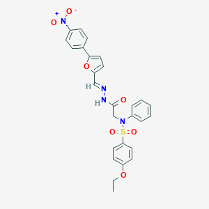 molecular formula C27H24N4O7S B423754 4-ethoxy-N-(2-{2-[(5-{4-nitrophenyl}-2-furyl)methylene]hydrazino}-2-oxoethyl)-N-phenylbenzenesulfonamide 