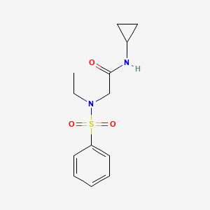 molecular formula C13H18N2O3S B4237549 N~1~-cyclopropyl-N~2~-ethyl-N~2~-(phenylsulfonyl)glycinamide 