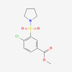 molecular formula C12H14ClNO4S B4237554 methyl 4-chloro-3-(1-pyrrolidinylsulfonyl)benzoate 