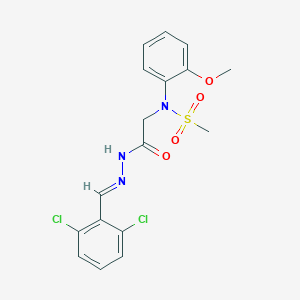 molecular formula C17H17Cl2N3O4S B423757 N-{2-[2-(2,6-dichlorobenzylidene)hydrazino]-2-oxoethyl}-N-(2-methoxyphenyl)methanesulfonamide 
