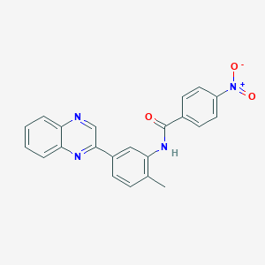 molecular formula C22H16N4O3 B4237577 N-[2-methyl-5-(2-quinoxalinyl)phenyl]-4-nitrobenzamide 