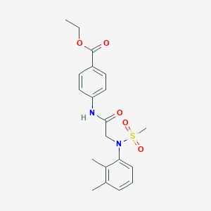molecular formula C20H24N2O5S B423759 Ethyl 4-({[2,3-dimethyl(methylsulfonyl)anilino]acetyl}amino)benzoate 