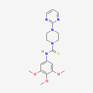 molecular formula C18H23N5O3S B4237590 4-(2-pyrimidinyl)-N-(3,4,5-trimethoxyphenyl)-1-piperazinecarbothioamide 