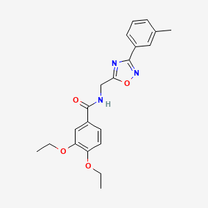 molecular formula C21H23N3O4 B4237614 3,4-diethoxy-N-{[3-(3-methylphenyl)-1,2,4-oxadiazol-5-yl]methyl}benzamide 