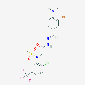 molecular formula C19H19BrClF3N4O3S B423763 N-(2-{2-[3-bromo-4-(dimethylamino)benzylidene]hydrazino}-2-oxoethyl)-N-[2-chloro-5-(trifluoromethyl)phenyl]methanesulfonamide 