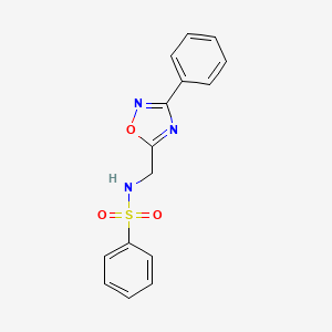 molecular formula C15H13N3O3S B4237636 N-[(3-phenyl-1,2,4-oxadiazol-5-yl)methyl]benzenesulfonamide 