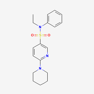 molecular formula C18H23N3O2S B4237644 N-ethyl-N-phenyl-6-(1-piperidinyl)-3-pyridinesulfonamide 