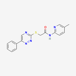 molecular formula C17H15N5OS B4237645 N-(5-methyl-2-pyridinyl)-2-[(6-phenyl-1,2,4-triazin-3-yl)thio]acetamide 
