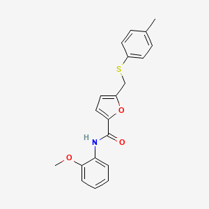 molecular formula C20H19NO3S B4237654 N-(2-methoxyphenyl)-5-{[(4-methylphenyl)thio]methyl}-2-furamide 