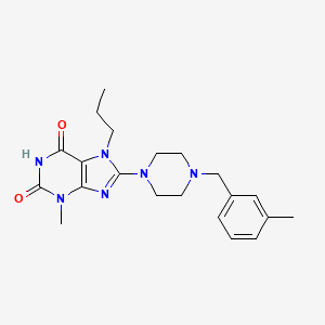 molecular formula C21H28N6O2 B4237660 3-methyl-8-[4-(3-methylbenzyl)-1-piperazinyl]-7-propyl-3,7-dihydro-1H-purine-2,6-dione 
