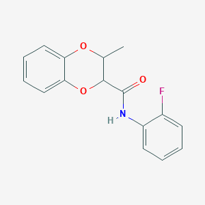 molecular formula C16H14FNO3 B4237678 N-(2-fluorophenyl)-3-methyl-2,3-dihydro-1,4-benzodioxine-2-carboxamide 