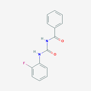 molecular formula C14H11FN2O2 B4237685 N-{[(2-fluorophenyl)amino]carbonyl}benzamide 