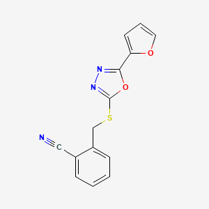 molecular formula C14H9N3O2S B4237690 2-({[5-(2-furyl)-1,3,4-oxadiazol-2-yl]thio}methyl)benzonitrile 
