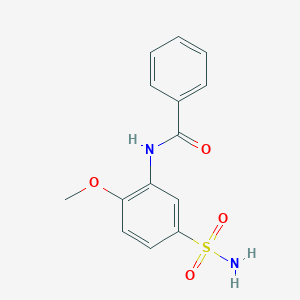 molecular formula C14H14N2O4S B4237696 N-[5-(aminosulfonyl)-2-methoxyphenyl]benzamide 