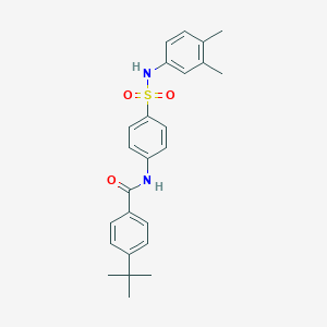molecular formula C25H28N2O3S B423770 4-tert-butyl-N-{4-[(3,4-dimethylanilino)sulfonyl]phenyl}benzamide 