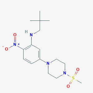 molecular formula C16H26N4O4S B4237714 (2,2-dimethylpropyl){5-[4-(methylsulfonyl)-1-piperazinyl]-2-nitrophenyl}amine 