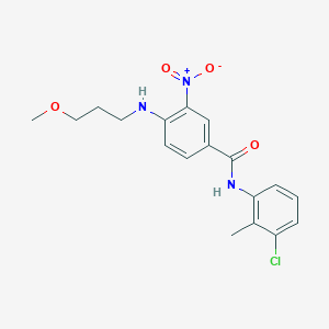 molecular formula C18H20ClN3O4 B4237720 N-(3-chloro-2-methylphenyl)-4-[(3-methoxypropyl)amino]-3-nitrobenzamide 