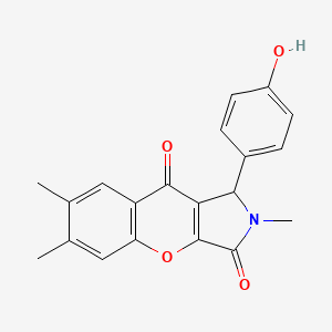 molecular formula C20H17NO4 B4237738 1-(4-hydroxyphenyl)-2,6,7-trimethyl-1,2-dihydrochromeno[2,3-c]pyrrole-3,9-dione 