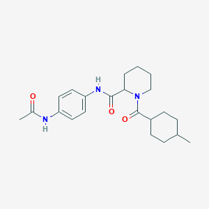 molecular formula C22H31N3O3 B4237743 N-[4-(acetylamino)phenyl]-1-[(4-methylcyclohexyl)carbonyl]-2-piperidinecarboxamide 