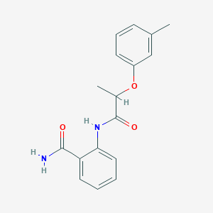 molecular formula C17H18N2O3 B4237774 2-{[2-(3-methylphenoxy)propanoyl]amino}benzamide 