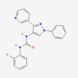 molecular formula C21H16FN5O B4237792 N-(2-fluorophenyl)-N'-[1-phenyl-3-(3-pyridinyl)-1H-pyrazol-4-yl]urea 