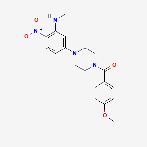 molecular formula C20H24N4O4 B4237793 5-[4-(4-ethoxybenzoyl)-1-piperazinyl]-N-methyl-2-nitroaniline 