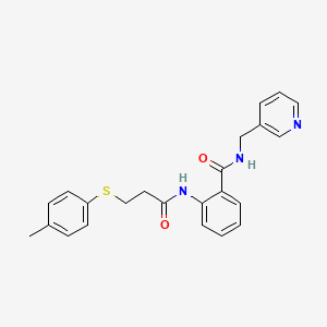molecular formula C23H23N3O2S B4237811 2-({3-[(4-methylphenyl)thio]propanoyl}amino)-N-(3-pyridinylmethyl)benzamide 