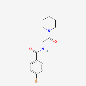 molecular formula C15H19BrN2O2 B4237818 4-bromo-N-[2-(4-methyl-1-piperidinyl)-2-oxoethyl]benzamide 