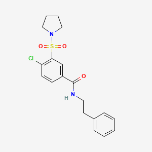 molecular formula C19H21ClN2O3S B4237820 4-chloro-N-(2-phenylethyl)-3-(1-pyrrolidinylsulfonyl)benzamide 